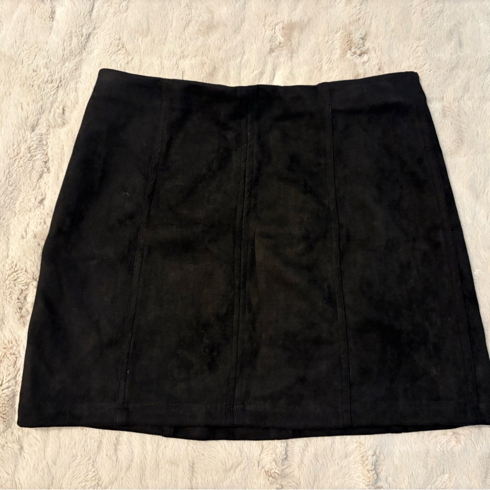 Wild Honey Black Suede Skirt
